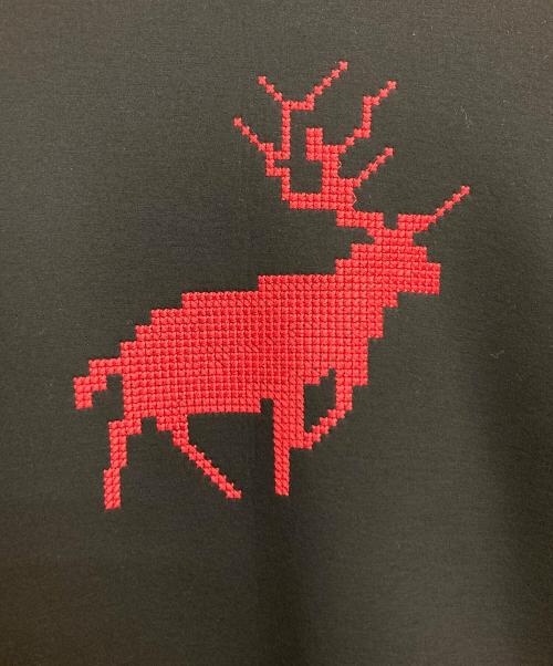 DSQUARED2（ディースクエアード）DSQUARED2 (ディースクエアード) ウレタン鹿刺繍S/Sカットソー ブラック サイズ:Sの古着・服飾アイテム