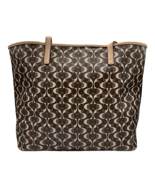 COACH（コーチ）COACH (コーチ) シグネチャートートバッグ ブラウン×アイボリーの古着・服飾アイテム