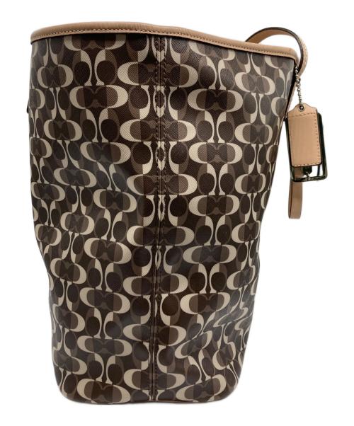 COACH（コーチ）COACH (コーチ) シグネチャートートバッグ ブラウン×アイボリーの古着・服飾アイテム