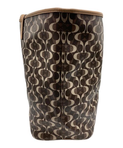 COACH（コーチ）COACH (コーチ) シグネチャートートバッグ ブラウン×アイボリーの古着・服飾アイテム