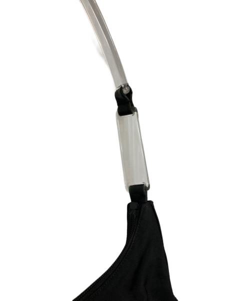 PRADA（プラダ）PRADA (プラダ) クリアハンドルナイロンハンドバッグ ブラックの古着・服飾アイテム