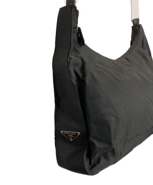 PRADA（プラダ）PRADA (プラダ) クリアハンドルナイロンハンドバッグ ブラックの古着・服飾アイテム