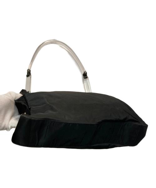 PRADA（プラダ）PRADA (プラダ) クリアハンドルナイロンハンドバッグ ブラックの古着・服飾アイテム