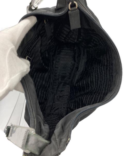 PRADA（プラダ）PRADA (プラダ) クリアハンドルナイロンハンドバッグ ブラックの古着・服飾アイテム