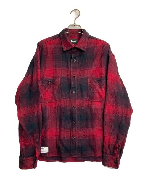 Schott（ショット）Schott (ショット) OMBRE CHECK CF LS SHIRT / オンブレチェック長袖シャツ ブラック×レッド サイズ:Mの古着・服飾アイテム