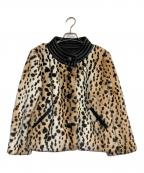 SEE BY CHLOEシーバイクロエ）の古着「レオパード柄エコファージャケット」｜ブラック×ベージュ