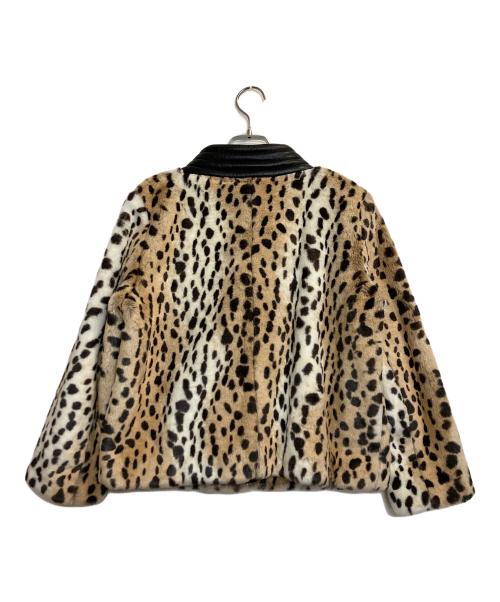 SEE BY CHLOE（シーバイクロエ）SEE BY CHLOE (シーバイクロエ) レオパード柄エコファージャケット ブラック×ベージュ サイズ:44の古着・服飾アイテム