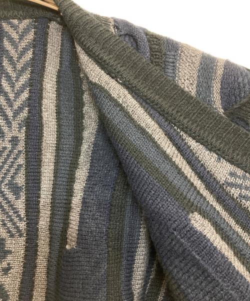 LOOK（ルック）LOOK (ルック) 3Dカーディガン ブラック×ネイビー サイズ:記載なし(実寸サイズ参考)の古着・服飾アイテム