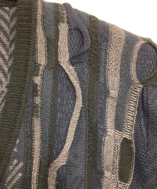 LOOK（ルック）LOOK (ルック) 3Dカーディガン ブラック×ネイビー サイズ:記載なし(実寸サイズ参考)の古着・服飾アイテム