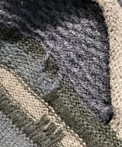 LOOK（ルック）LOOK (ルック) 3Dカーディガン ブラック×ネイビー サイズ:記載なし(実寸サイズ参考)の古着・服飾アイテム