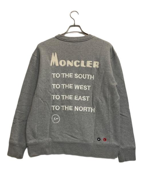 MONCLER（モンクレール）MONCLER (モンクレール) FRAGMENT DESIGN (フラグメントデザイン) クルーネックスウェット グレー サイズ:Ｌの古着・服飾アイテム