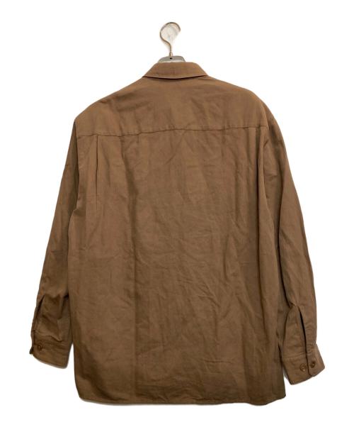 LEMAIRE（ルメール）LEMAIRE (ルメール) コットンリネンツイルシャツ ブラウン サイズ:記載なしの古着・服飾アイテム