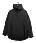 OVERCOATオーバーコート）の古着「ウールフーデッドシャツ」｜ブラック