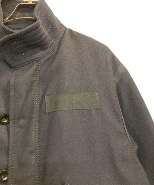 sacai（サカイ）sacai (サカイ) WOOL MELTON BLOUSON / ウールレイヤードメルトンブルゾン ネイビー サイズ:2の古着・服飾アイテム