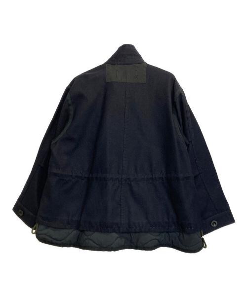 sacai（サカイ）sacai (サカイ) WOOL MELTON BLOUSON / ウールレイヤードメルトンブルゾン ネイビー サイズ:2の古着・服飾アイテム