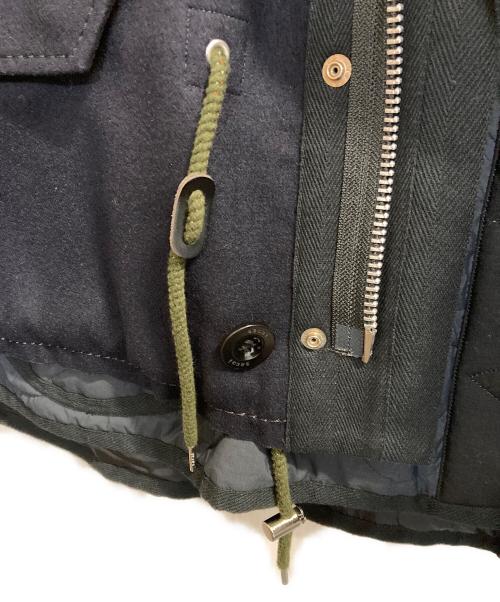 sacai（サカイ）sacai (サカイ) WOOL MELTON BLOUSON / ウールレイヤードメルトンブルゾン ネイビー サイズ:2の古着・服飾アイテム