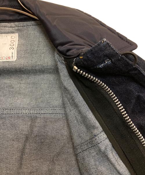sacai（サカイ）sacai (サカイ) DENIM X NYLON TWILL BLOUSON / ナイロンドッキングデニムジャケット インディゴ サイズ:3の古着・服飾アイテム