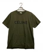 CELINEセリーヌ）の古着「ロゴプリントTシャツ」｜グリーン