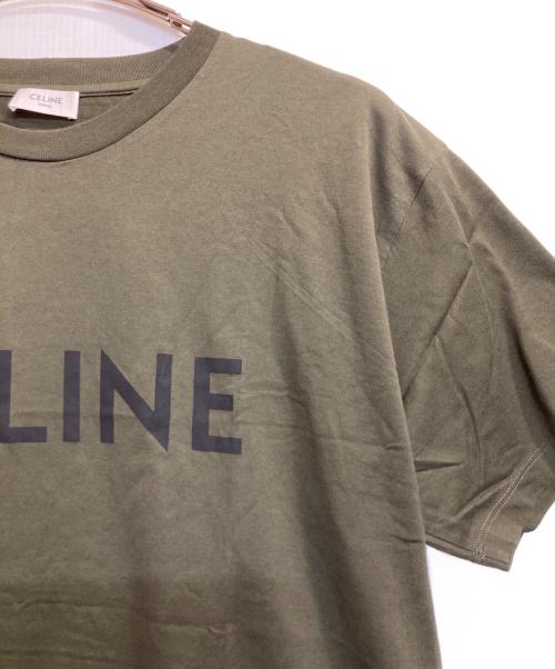 CELINE（セリーヌ）CELINE (セリーヌ) ロゴプリントTシャツ グリーン サイズ:Ｌの古着・服飾アイテム