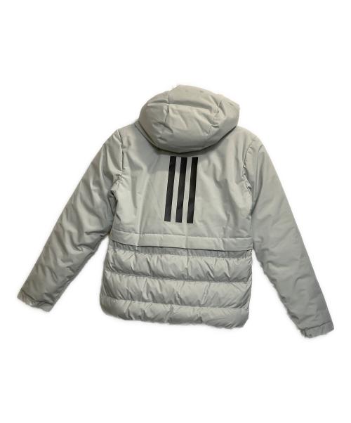 adidas（アディダス）adidas (アディダス) 撥水加工 フーデッドダウンジャケット グレー サイズ:Ｓの古着・服飾アイテム