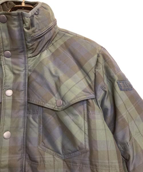 DIESEL（ディーゼル）DIESEL (ディーゼル) チェック柄ダウンジャケット グリーン×ネイビー サイズ:Ｌの古着・服飾アイテム
