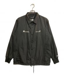 GROUND Y×New Era（グラウンドワイ×ニューエラ）の古着「バックロゴプリントコーチジャケット」｜ブラック