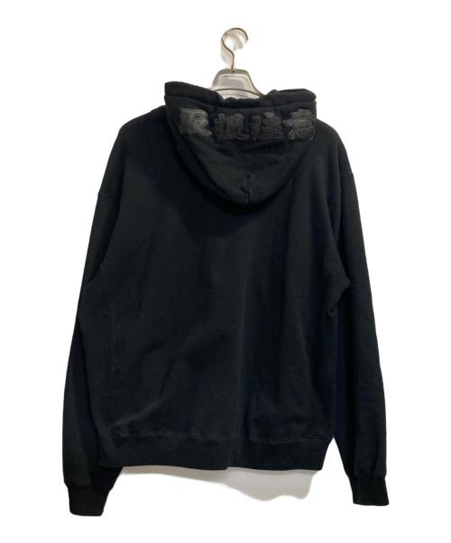 THE BLACK EYE PATCH（ブラックアイパッチ）THE BLACK EYE PATCH (ブラックアイパッチ) レザーロゴプルオーバーパーカー ブラック サイズ:ＸＬの古着・服飾アイテム