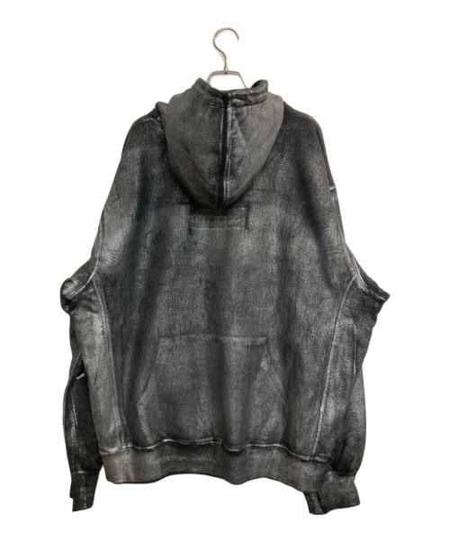 SUPREME（シュプリーム）Supreme MM6 Maison Margiela (エムエムシックスメゾンマルジェラ) FOIL BOX LOGO HOODED SWEATSHIRT / フォイルボックスロゴフーデッドセーター シルバー×ブラック サイズ:XLの古着・服飾アイテム