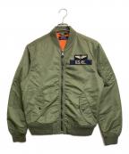POLO RALPH LAURENポロ・ラルフローレン）の古着「MA-1 BOMBER LINED JACKET / ボンバーラインジャケット」｜グリーン