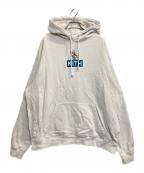 KITH×DISNEYキス×ディズニー）の古着「Mickey&Friends Daisy Duck Hoodie デイジー刺繍ボックスロゴパーカー」｜ホワイト