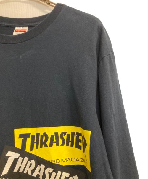SUPREME（シュプリーム）SUPREME (シュプリーム) THRASHER (スラッシャー) 21FW Multi logo L/S Tee / マルチロゴ長袖Tシャツ ネイビー サイズ:Ｌの古着・服飾アイテム