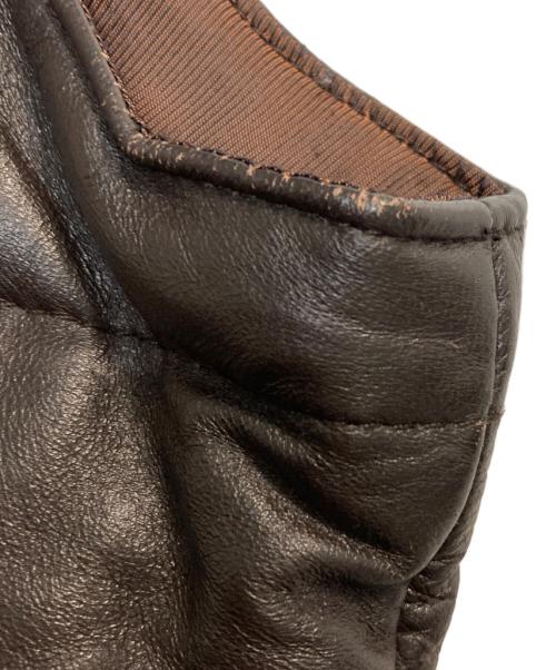 green label relaxing（グリーンレーベルリラクシング）green label relaxing (グリーンレーベルリラクシング) レザーダウンベスト ブラウン サイズ:Mの古着・服飾アイテム