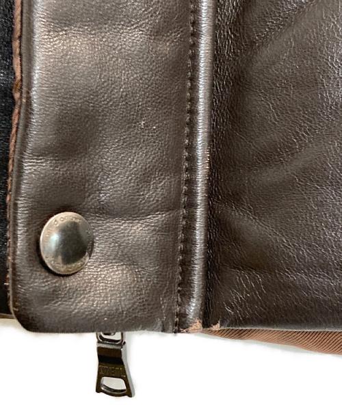 green label relaxing（グリーンレーベルリラクシング）green label relaxing (グリーンレーベルリラクシング) レザーダウンベスト ブラウン サイズ:Mの古着・服飾アイテム