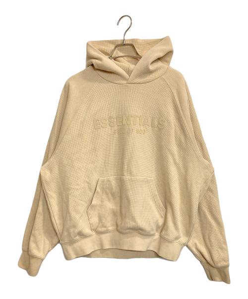 FOG ESSENTIALS（フィアオブゴッド エッセンシャル）FOG ESSENTIALS (フィアオブゴッド エッセンシャル) フロントロゴラグランワッフルパーカー ベージュ サイズ:Sの古着・服飾アイテム