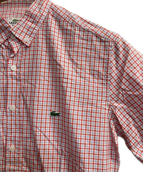 LACOSTE（ラコステ）LACOSTE (ラコステ) チェックシャツ ホワイト×レッド サイズ:40の古着・服飾アイテム