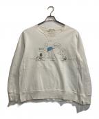 REMI RELIEF×PEANUTSレミレリーフ×ピーナッツ）の古着「キャラクタープリントダメージスウェット」｜ホワイト