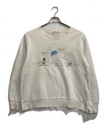 REMI RELIEF×PEANUTS（レミレリーフ×ピーナッツ）の古着「キャラクタープリントダメージスウェット」｜ホワイト
