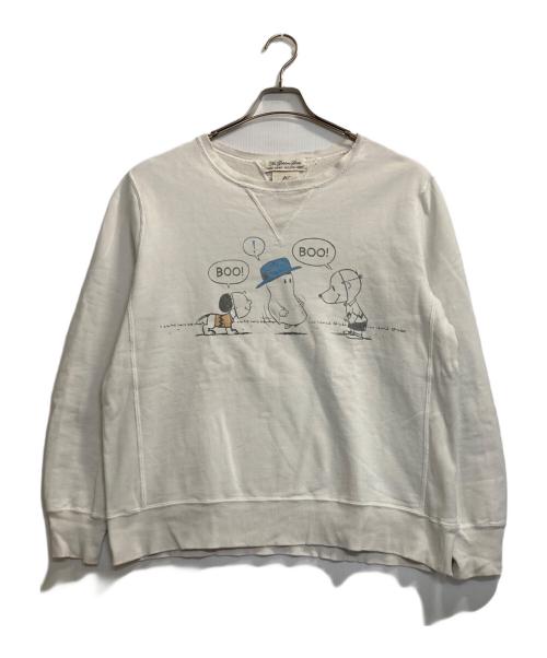 REMI RELIEF（レミレリーフ）REMI RELIEF (レミレリーフ) PEANUTS (ピーナッツ) キャラクタープリントダメージスウェット ホワイト サイズ:Ｌの古着・服飾アイテム