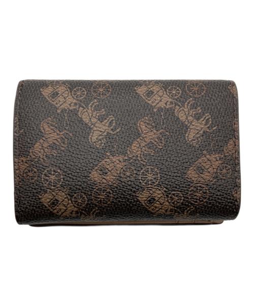 COACH（コーチ）COACH (コーチ) エッセンシャル ミニ トライフォールドホース＆キャリッジ  三つ折り財布 ブラウン 未使用品の古着・服飾アイテム
