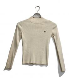 LACOSTE（ラコステ）の古着「ハイネックリブニットプルオーバー」｜アイボリー