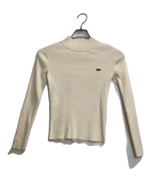 LACOSTE（ラコステ）LACOSTE (ラコステ) ハイネックリブニットプルオーバー アイボリー サイズ:36の古着・服飾アイテム