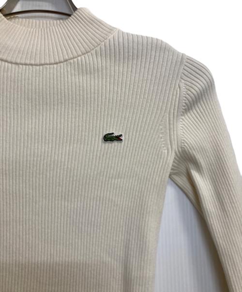 LACOSTE（ラコステ）LACOSTE (ラコステ) ハイネックリブニットプルオーバー アイボリー サイズ:36の古着・服飾アイテム