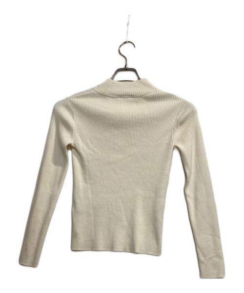 LACOSTE（ラコステ）LACOSTE (ラコステ) ハイネックリブニットプルオーバー アイボリー サイズ:36の古着・服飾アイテム