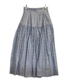 Bluelea（ブルレア）の古着「フラワーフレアスカート」｜ブルー