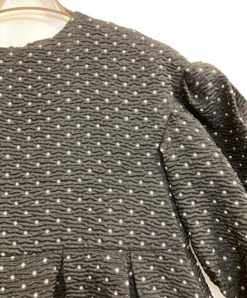 Bluelea（ブルレア）BLUELEA (ブルレア) Dot Jacquard Blouse/ドットジャガードブラウス ブラック サイズ:Ｆの古着・服飾アイテム