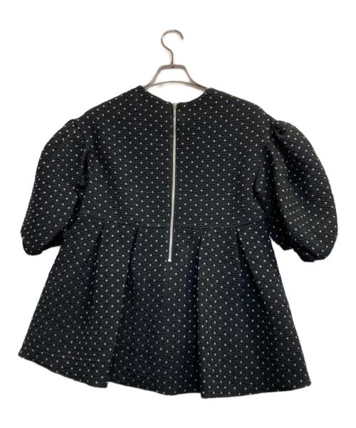 Bluelea（ブルレア）BLUELEA (ブルレア) Dot Jacquard Blouse/ドットジャガードブラウス ブラック サイズ:Ｆの古着・服飾アイテム