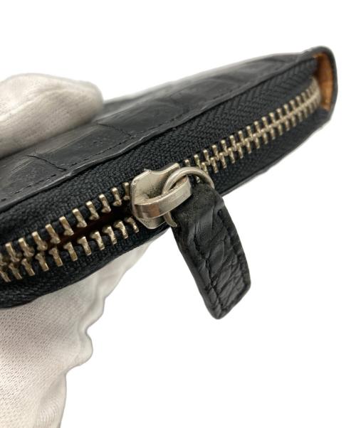 GODANE（ゴダン）GODANE (ゴダン) クロコレザーラウンドファスナーウォレット ブラックの古着・服飾アイテム