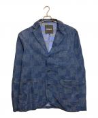 Desigualデシグアル）の古着「チェックデニムブレザー」｜インディゴ