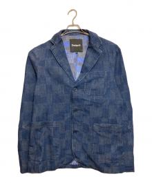 Desigual（デシグアル）の古着「チェックデニムブレザー」｜インディゴ