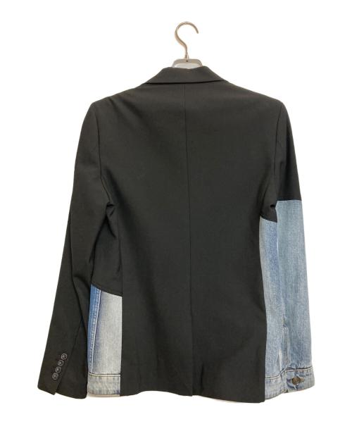 Desigual（デシグアル）Desigual (デシグアル) デニム×テーラードハイブリッドジャケット ブラック×インディゴ サイズ:48の古着・服飾アイテム